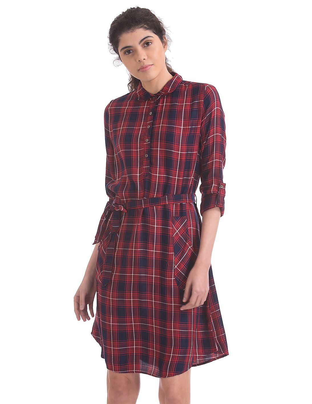 checked shirt dresses