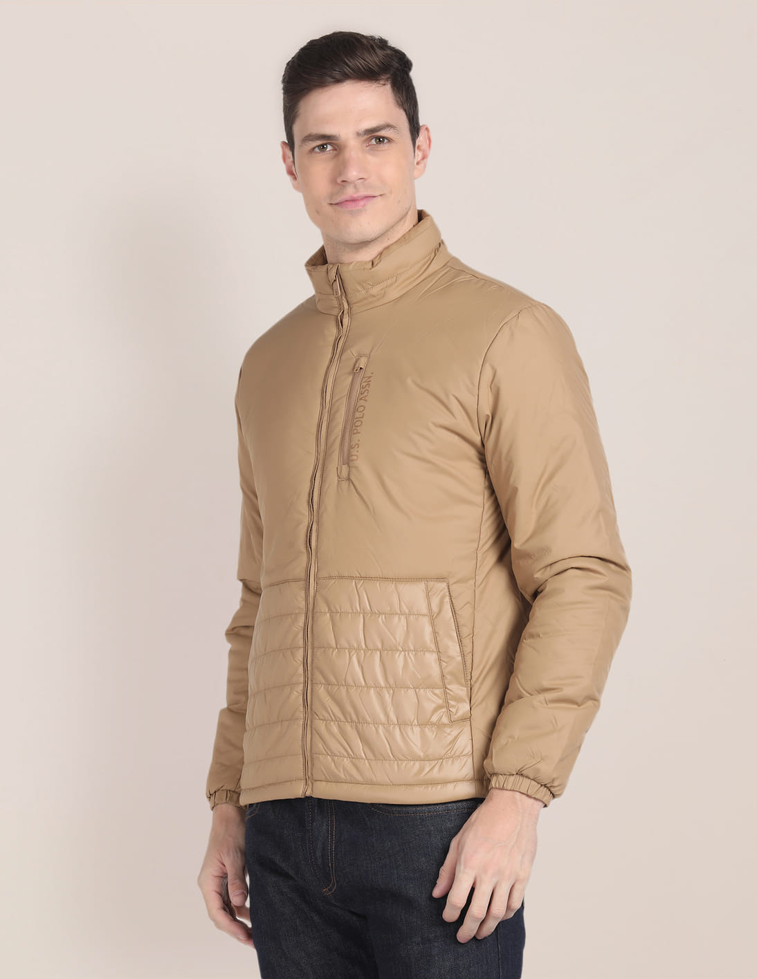 POLO ベージュ ジッパー付きジャケット Polo Ralph Lauren ラルフローレン ツイルジャケット ベージュ - メルカリ