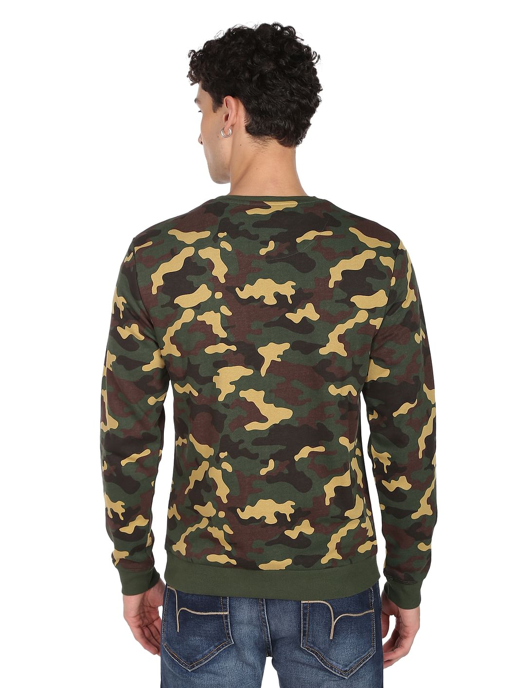 Mens camo crewneck sweatshirt hotsell