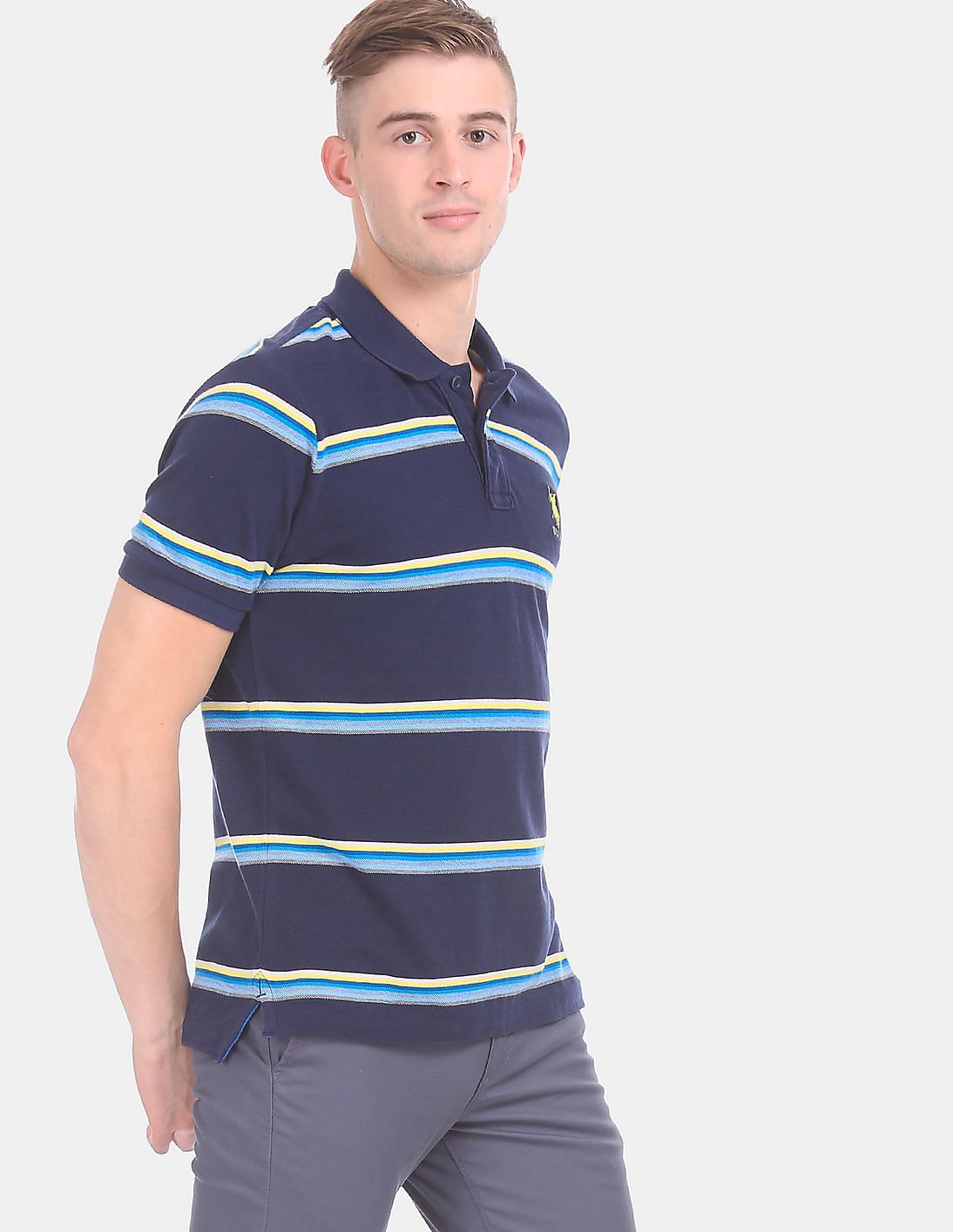 Buy U.S. Polo Assn. Striped Pique Polo Shirt - NNNOW.com