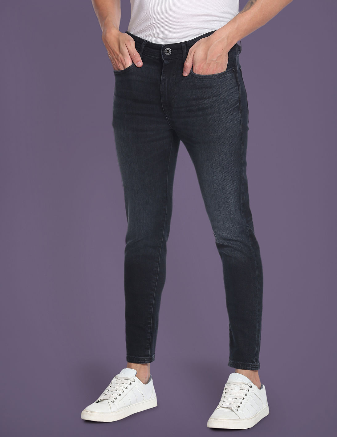 Buy Flying Machine Morrison Skinny Cropped Fit Whiskered Jeans - NNNOW.com
