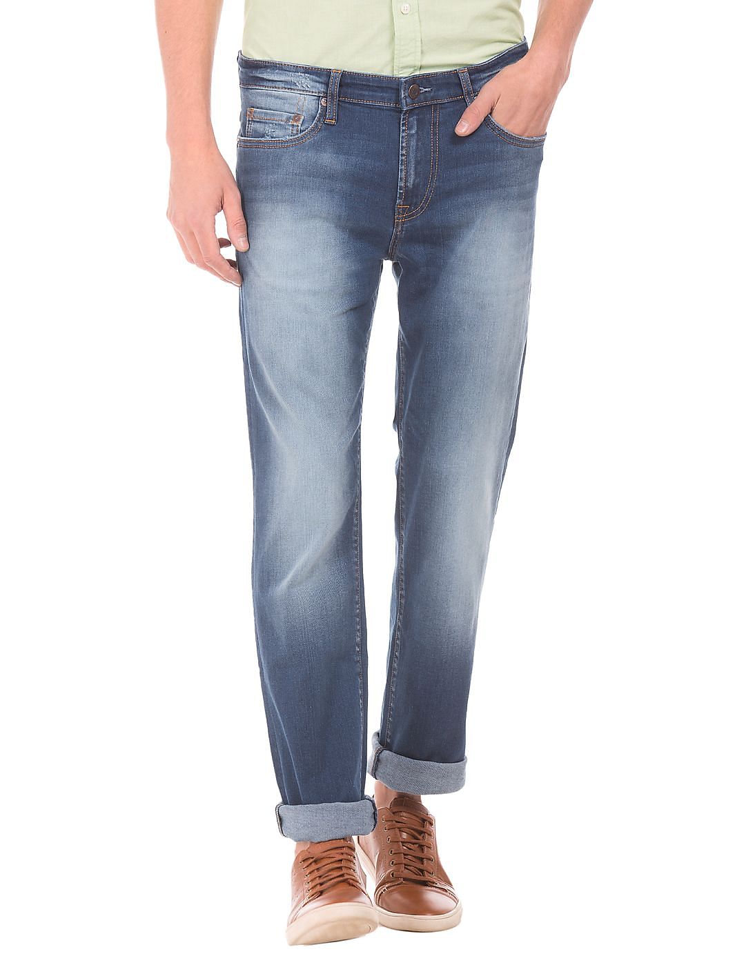 Buy Aeropostale Men Distressed Slim Straight Fit Jeans - NNNOW.com