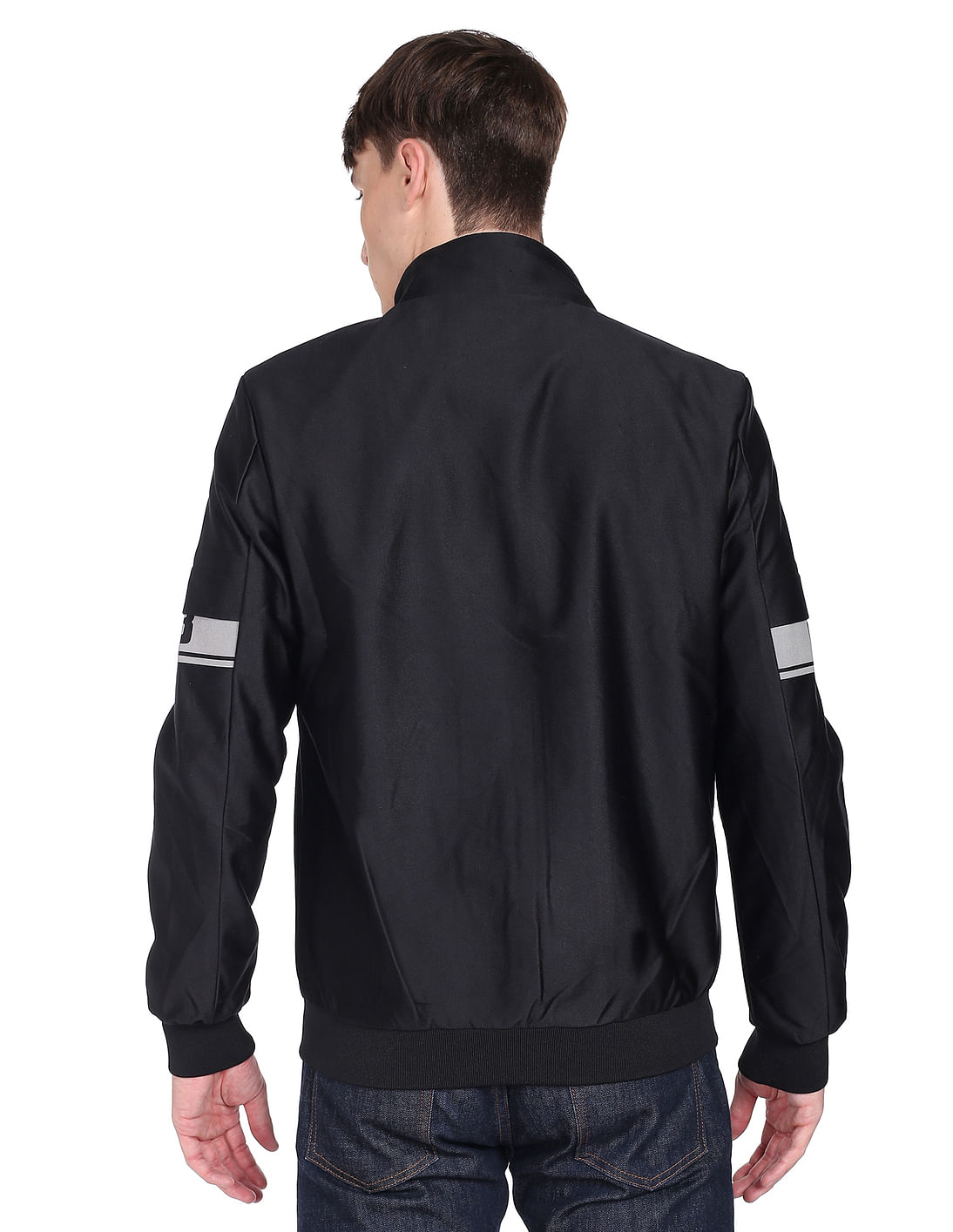 Buy Flying Machine High Neck Solid Contrast Print Jacket