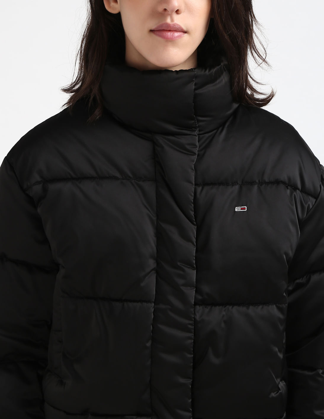 Buy Tommy Hilfiger Cropped Satin Puffer Jacket - NNNOW.com