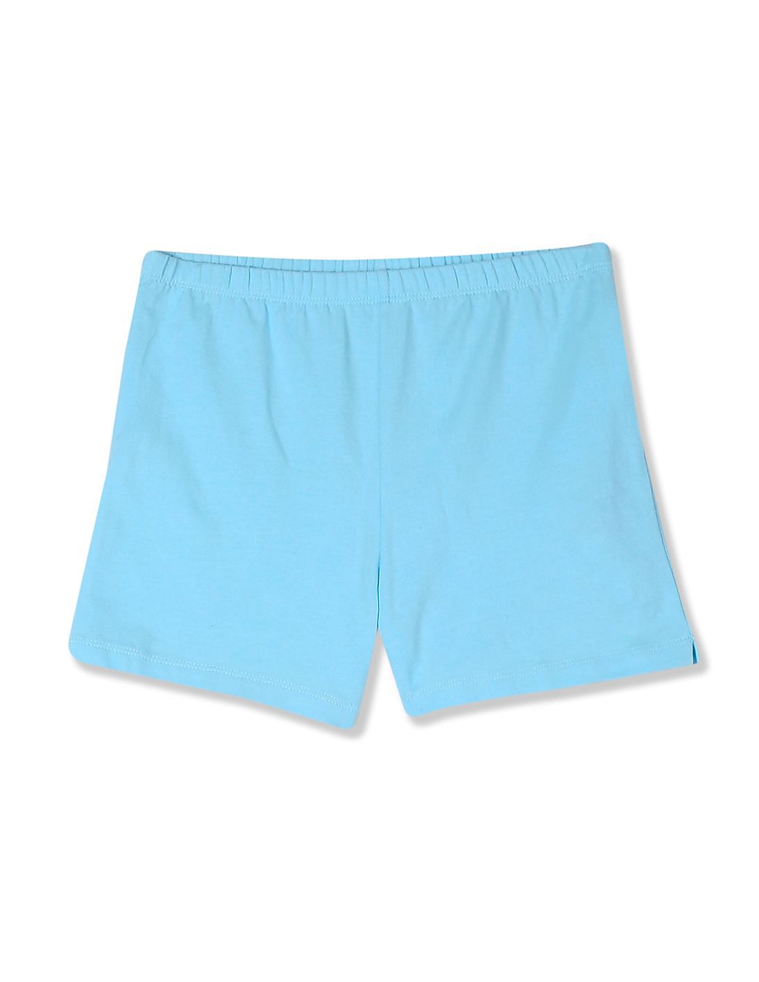 Buy The Children's Place Girls Girls Blue Knit Cotton Stretch Shorts ...
