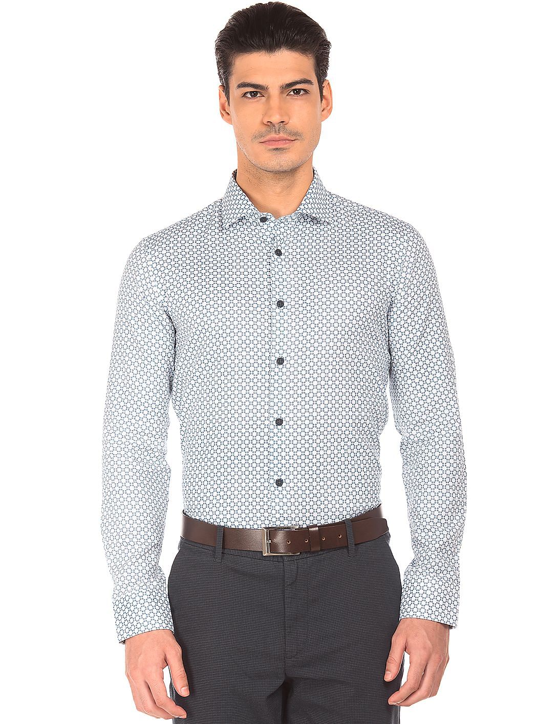 Buy USPA Tailored Men Slim Fit Printed Shirt - NNNOW.com