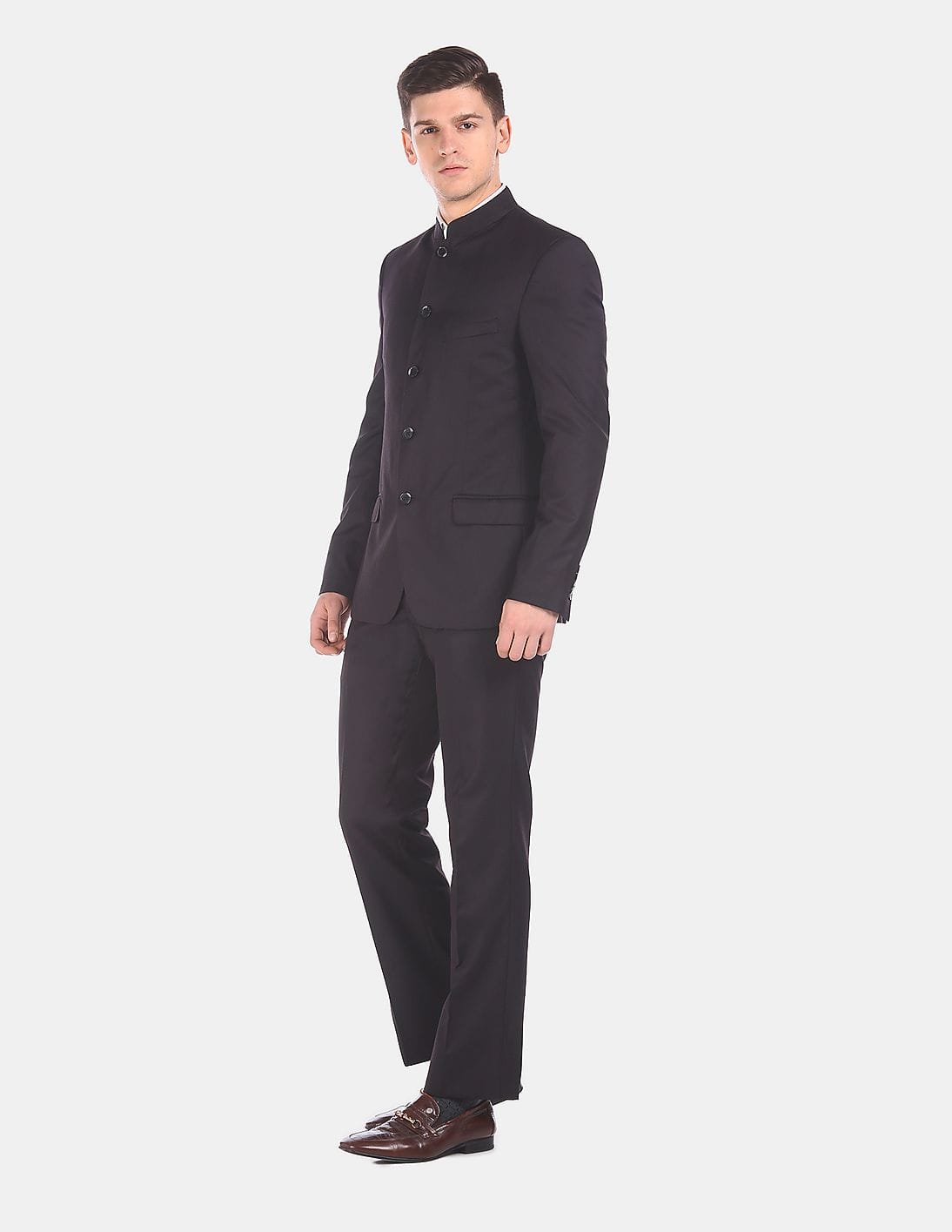 Buy Arrow Men Black Patterned Single 