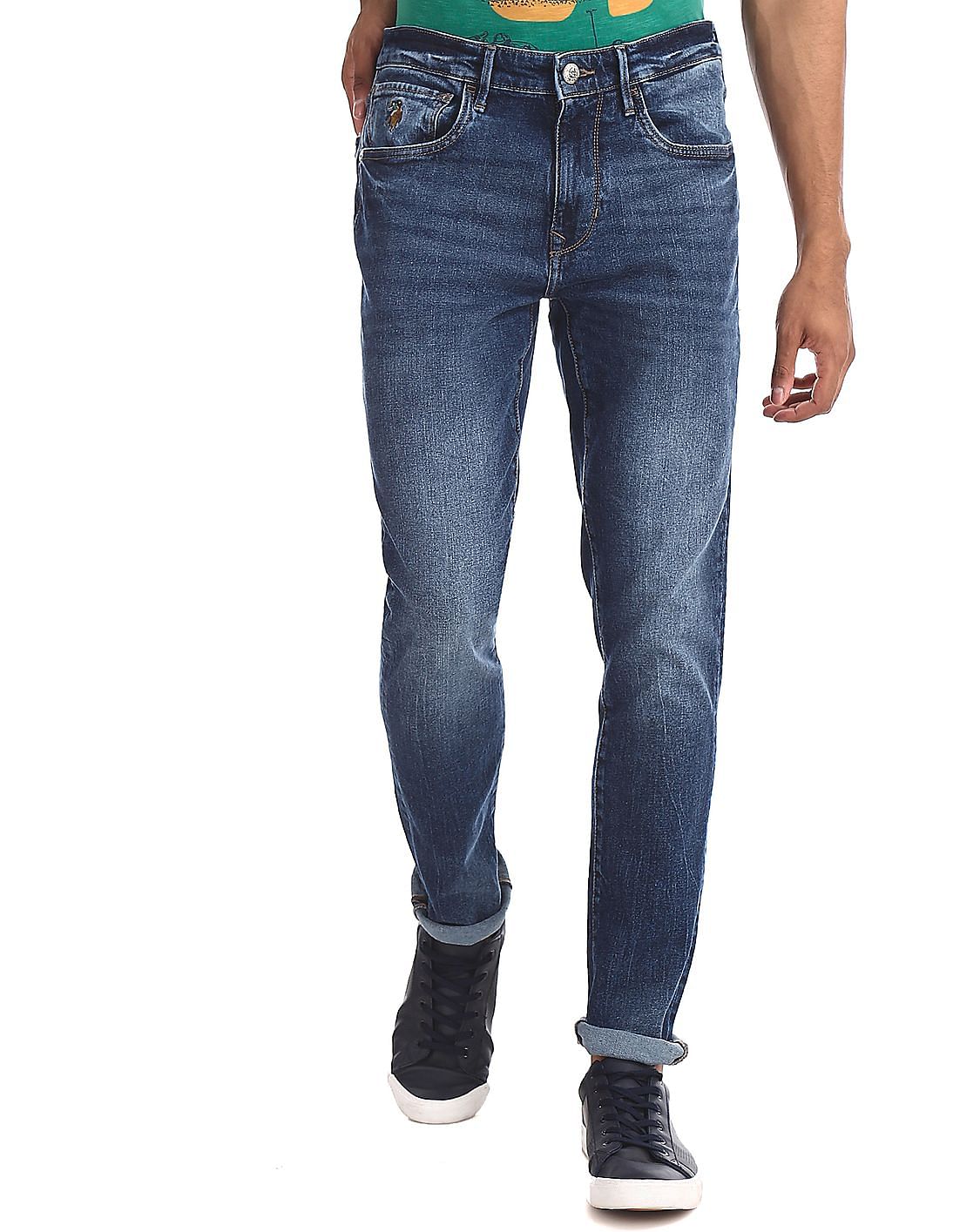 Buy Men Blue Delta Slim Fit Stone Wash Jeans online at NNNOW.com