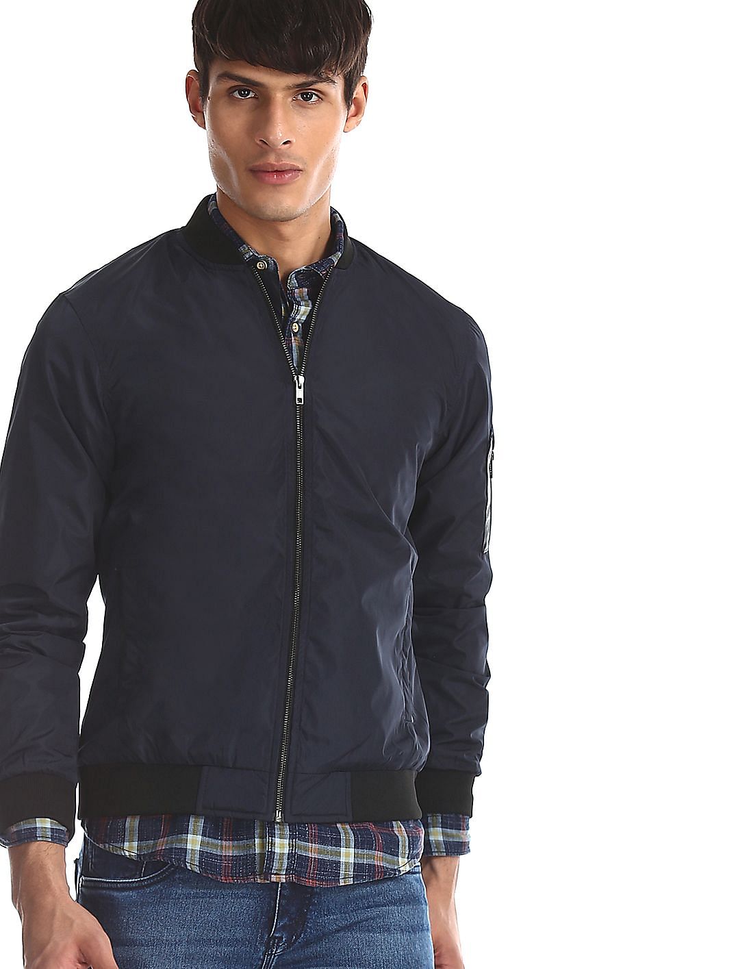 Buy Colt Blue Zip Up Bomber Jacket - NNNOW.com