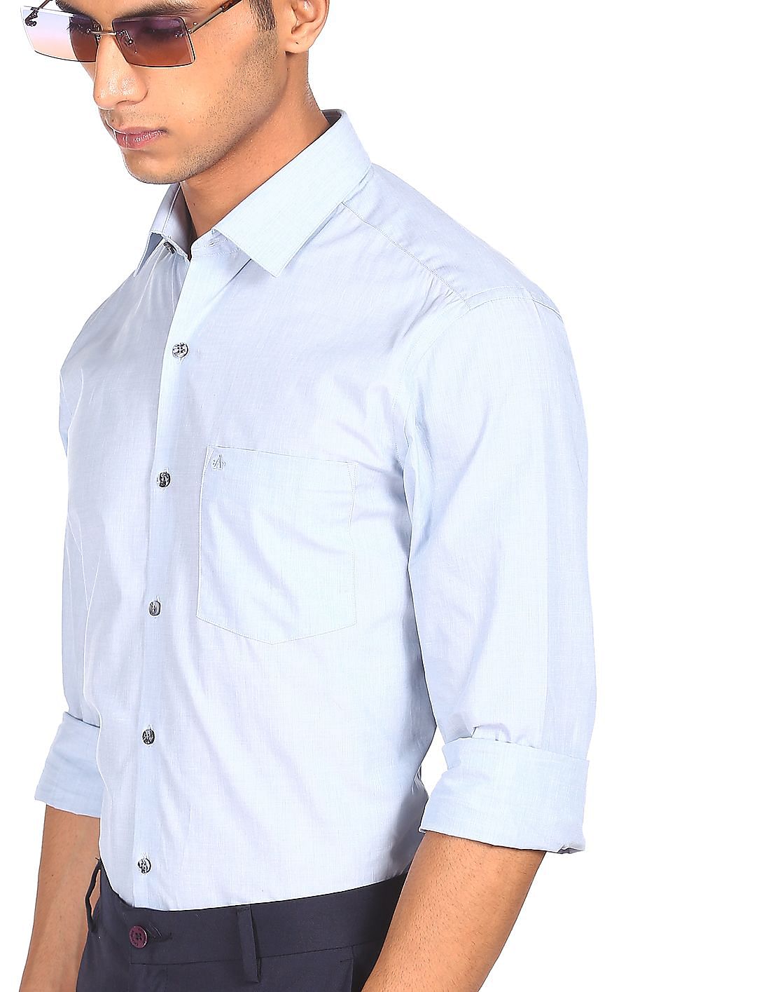 Buy Arrow Manhattan Slim Fit Solid Shirt - NNNOW.com