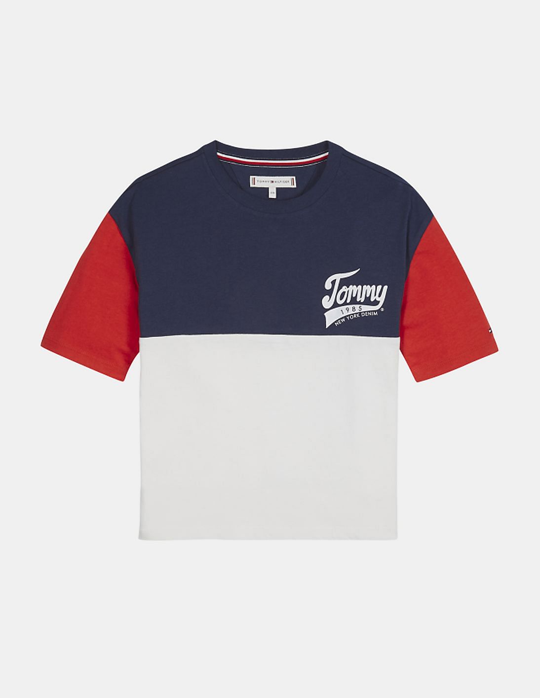 Buy Tommy Hilfiger Kids Girls Multi-Colour 1985 Colour Block T-Shirt ...