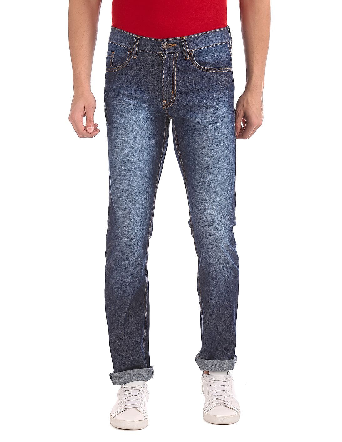 Buy Men Slim Fit Washed Jeans online at