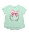 U.S. Polo Assn. Kids Girls Bow Print Relaxed Fit T-Shirt