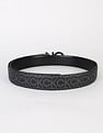 Calvin Klein Printed Black Leather Reversible Belts