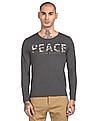Flying Machine Long Sleeve Round Neck T-Shirt