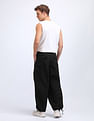 Flying Machine Loose Fit Solid Cargo Trousers
