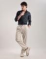 Calvin Klein Jeans Tapered-Fit Solid Mid Rise Trouser