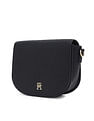 Tommy Hilfiger Solid Black PU Sling Bag