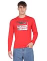 Flying Machine Long Sleeve Brand Print Cotton T-Shirt