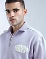 Flying Machine High Neck Solid Sweatshirt