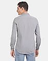 Calvin Klein Men Light Grey Slim Fit Dobby Casual Shirt