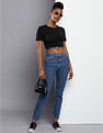 Calvin Klein Elasticised Branded Waist Cropped T-Shirt