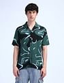 Flying Machine Abstract Print Viscose Shirt
