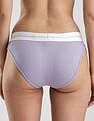 Calvin Klein Underwear Solid Purple Low Rise Bikini-Briefs