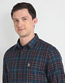 U.S. Polo Assn. Denim Co. Cutaway Collar Plaid Check Slim Fit Shirt