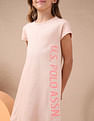 U.S. Polo Assn. Kids Girls Brand Printed A Line Dress