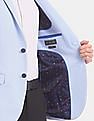 USPA Tailored Men Blue Slim Fit Solid Formal Blazer