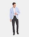 USPA Tailored Men Blue Slim Fit Solid Formal Blazer