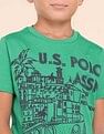 U.S. Polo Assn. Kids Boys Graphic Printed Regular Fit T-Shirt