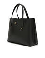 Tommy Hilfiger Solid Black Pu Handbags