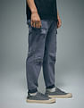 Flying Machine Mid Rise Solid Cargo Joggers