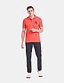 Aeropostale Men Red Brand Print Pique Polo Shirt