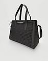 Tommy Hilfiger Printed Black Polyester Hand Bags