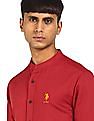 U.S. Polo Assn. Mandarin Collar Solid Casual Shirt