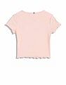 Tommy Hilfiger Kids Girls Texture Slim-Fit Cotton T-Shirt