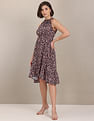 U.S. Polo Assn. Women Halter Neck Solid Fit And Flare Dress