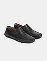 U.S. Polo Assn. Men Black Penny Strap Textured Zade Loafers