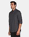 Calvin Klein Men Black Double Pocket Check Casual Shirt