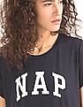 GAP Women Blue Mix And Match Short Sleeve Sleep Shirt