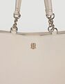 Tommy Hilfiger Solid Beige PU Totes