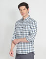 Arrow Sports Point Collar Tartan Check Casual Shirt
