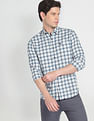 Arrow Sports Point Collar Tartan Check Casual Shirt