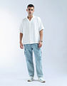 Flying Machine Oversized Fit Herringbone Cuban Shirt