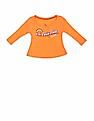 U.S. Polo Assn. Kids Girls Orange Round Neck Graphic Print T Shirt