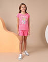 U.S. Polo Assn. Kids Girls Graphic Printed Regular Fit T-Shirt