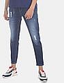 Flying Machine Mankle Slim Fit Ripped Stone Wash Jeans